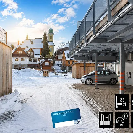 Enjoyharrachov - Atraktivni Slunny Klimatizovany 14 V Centru Se Saunou, Parkovanim, Wifi-wlan, Sat, Herni Konzoli, Pc S Win 10, Netflix Zdarma A Moznosti Dobijeni Auta S Vyhledem Na Certovu Horu Se Skokanskymi Mustky Jen 150m Od Lanovky 公寓 哈拉霍夫