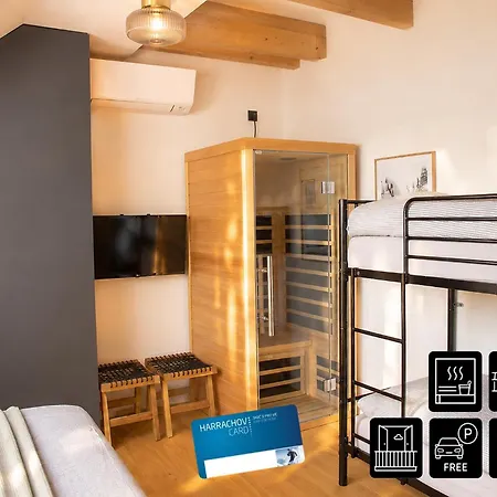 Enjoyharrachov - Atraktivni Slunny Klimatizovany 14 V Centru Se Saunou, Parkovanim, Wifi-wlan, Sat, Herni Konzoli, Pc S Win 10, Netflix Zdarma A Moznosti Dobijeni Auta S Vyhledem Na Certovu Horu Se Skokanskymi Mustky Jen 150m Od Lanovky * 哈拉霍夫
