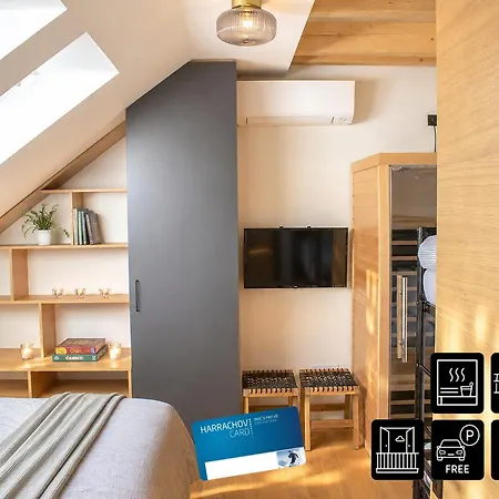 Enjoyharrachov - Atraktivni Slunny Klimatizovany 14 V Centru Se Saunou, Parkovanim, Wifi-wlan, Sat, Herni Konzoli, Pc S Win 10, Netflix Zdarma A Moznosti Dobijeni Auta S Vyhledem Na Certovu Horu Se Skokanskymi Mustky Jen 150m Od Lanovky * 哈拉霍夫